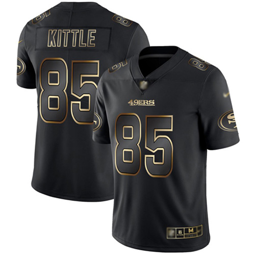 San Francisco 49ers Limited Black Gold Men George Kittle NFL Jersey #85 Vapor Untouchable
